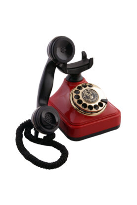 Kırmızı Siyah Klasik Çevirmeli Telefon